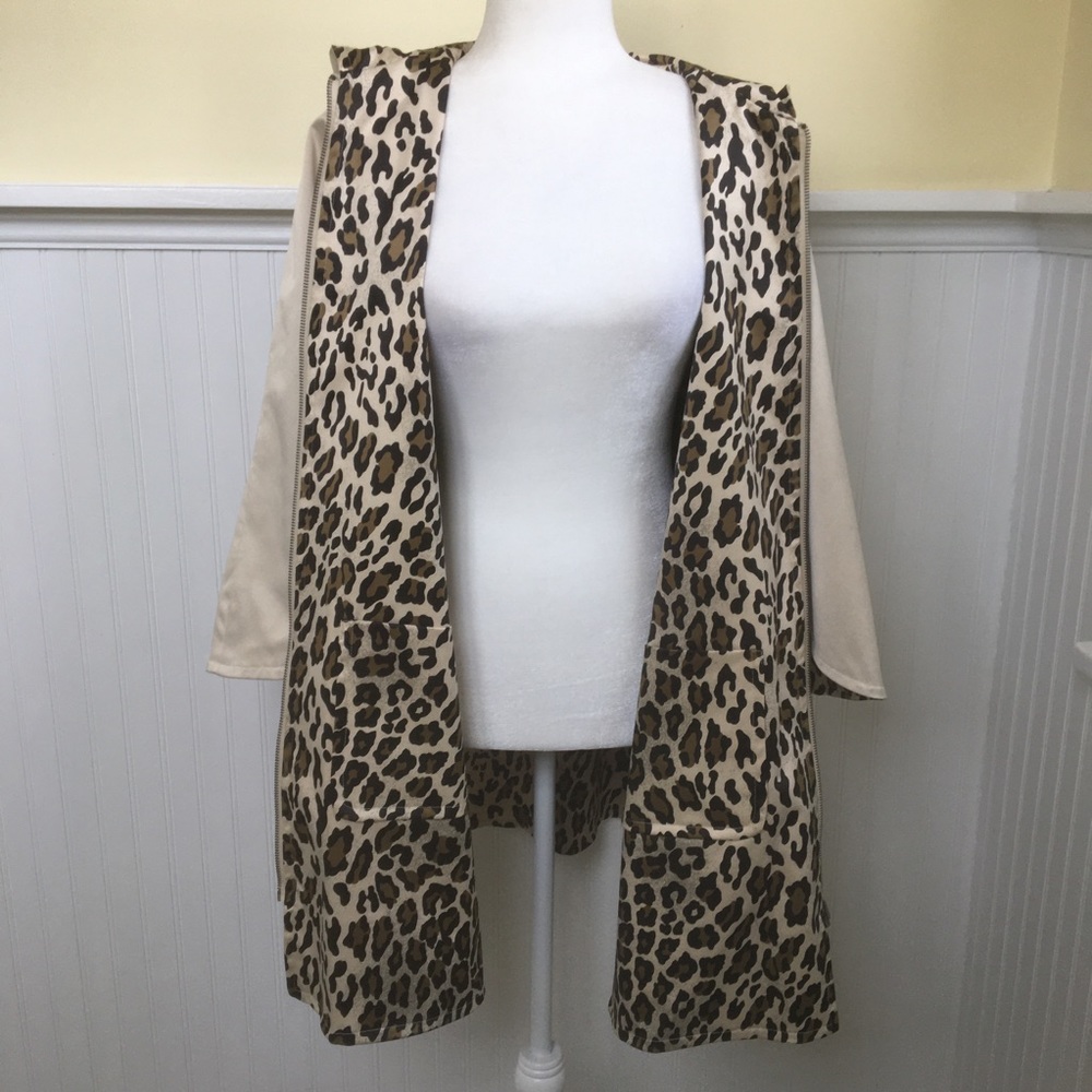 Joan Rivers Tan Reversible Hooded Rain Poncho Women’s Size Small NEW - Picture 4 of 8
